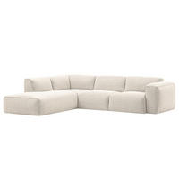 3-SITZER ECKSOFA mit Recamiere - Beige/Schwarz, Kunststoff/Textil (295/231cm) - home24