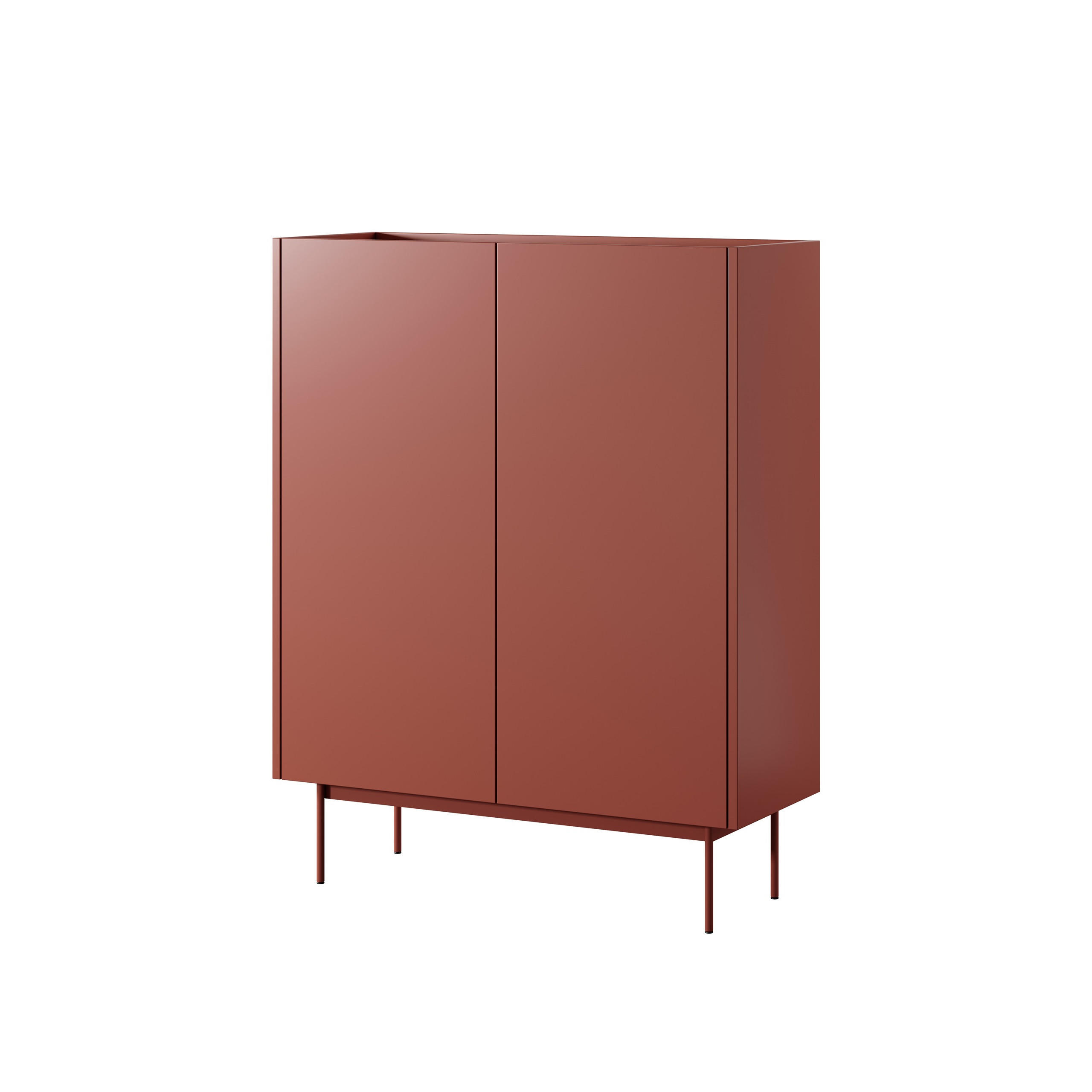 HIGHBOARD COLORE 97/122/37 cm mit 2 Türen Rot - Rot, Holzwerkstoff (97/122/37cm) - MASSENO