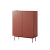 HIGHBOARD COLORE 97/122/37 cm mit 2 Türen Rot - Rot, Holzwerkstoff (97/122/37cm) - MASSENO