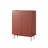 HIGHBOARD COLORE 97/122/37 cm mit 2 Türen Rot - Rot, Holzwerkstoff (97/122/37cm) - MASSENO