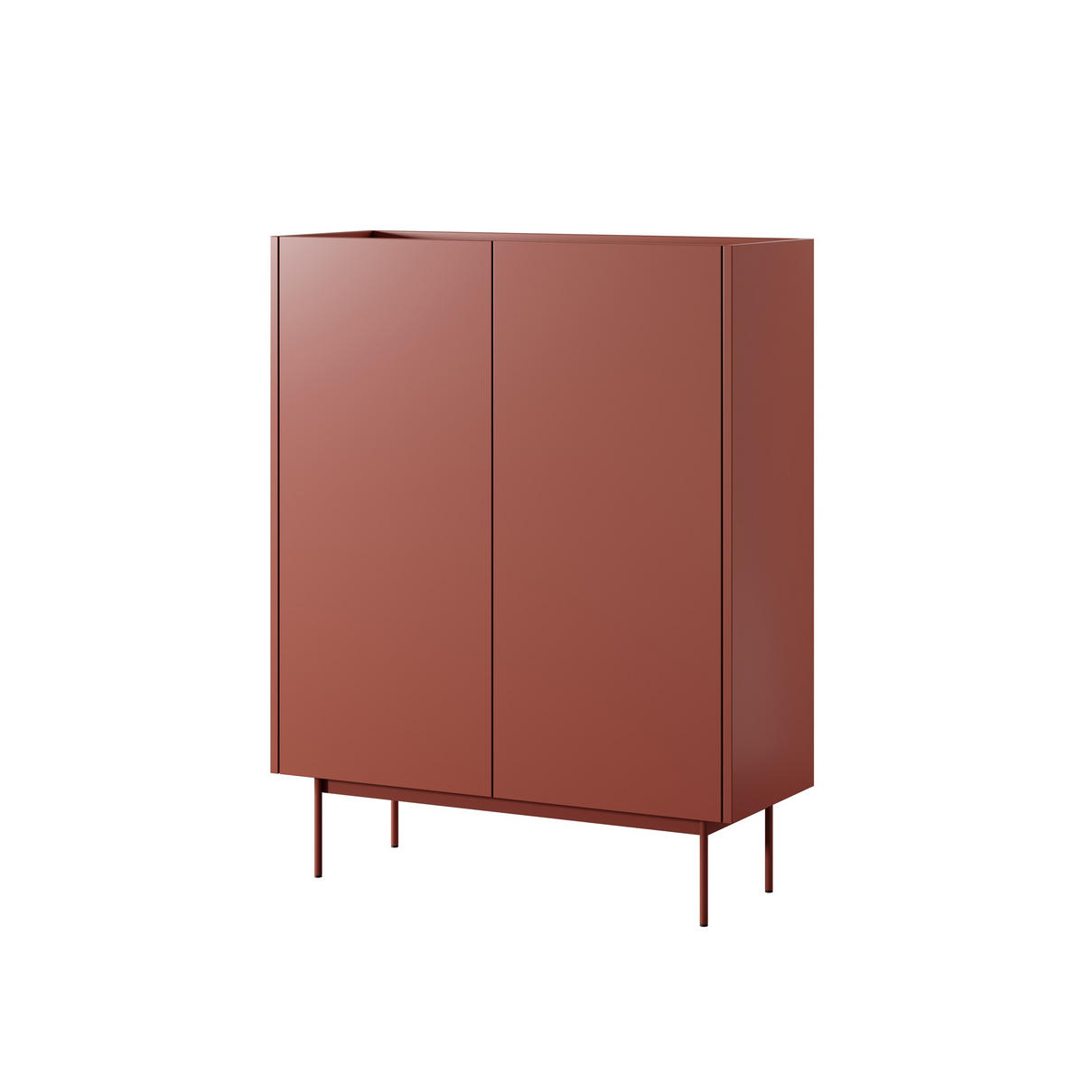 HIGHBOARD COLORE 97/122/37 cm mit 2 Türen Rot - Rot, Holzwerkstoff (97/122/37cm) - MASSENO