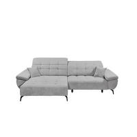 ECKSCHLAFSOFA mit Schlaffunktion & elektrischer Sitztiefenverstellung - Hellgrau/Schwarz, Holz/Holzwerkstoff (297/170cm) - ed exciting design