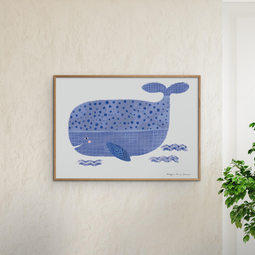 POSTER Wild Apple - Whale - Blau, Papier (70/100/0.1cm) - Poster&Frame