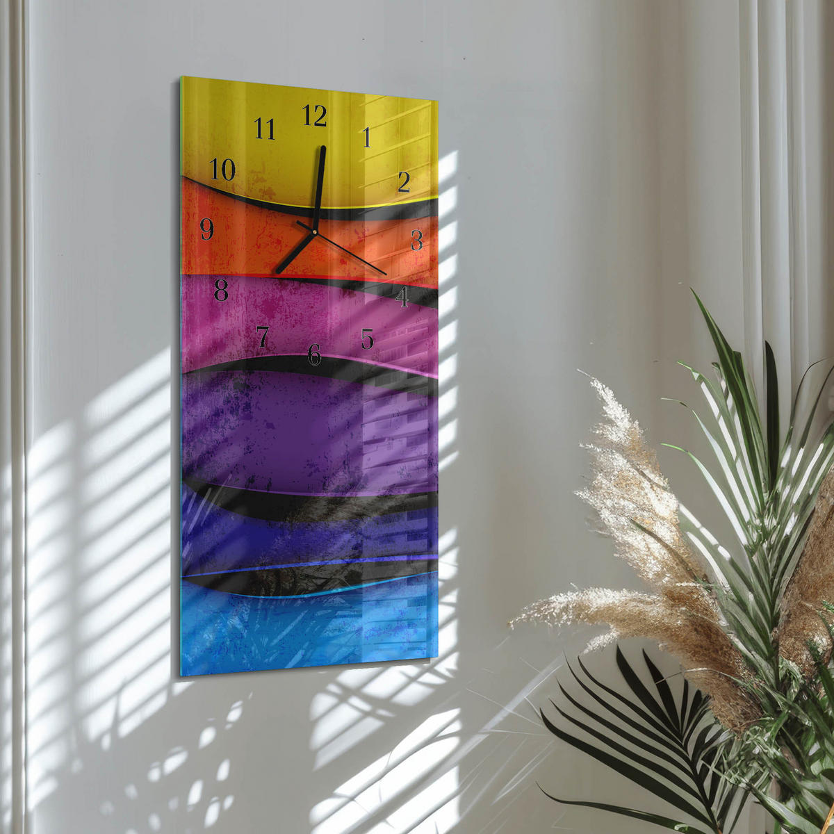 WANDUHR 60x30 cm - Bergsee - Multicolor, Glas (30/60/0.4cm) - TULUP