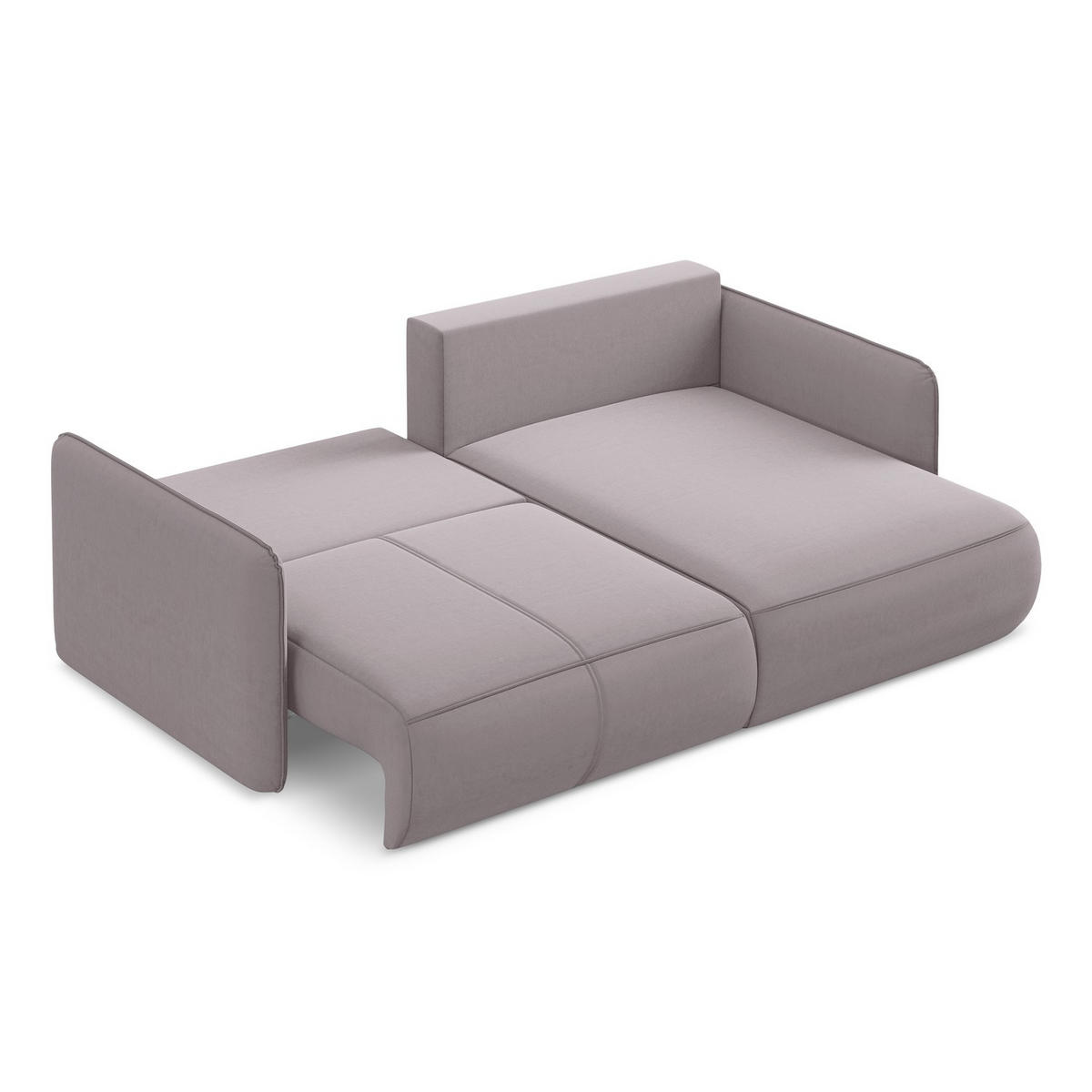 ECKSOFA mit Schlaffunktion Samt Stoff Violett - Lila/Flieder, Kunststoff/Textil (207/148cm) - LaMiaSofa