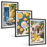 BILDER SET 3er Set - 40x60 cm Schwarzer Rahmen - Patio Sun Limonade - Schwarz, Kunststoff (40/60cm) - TULUP