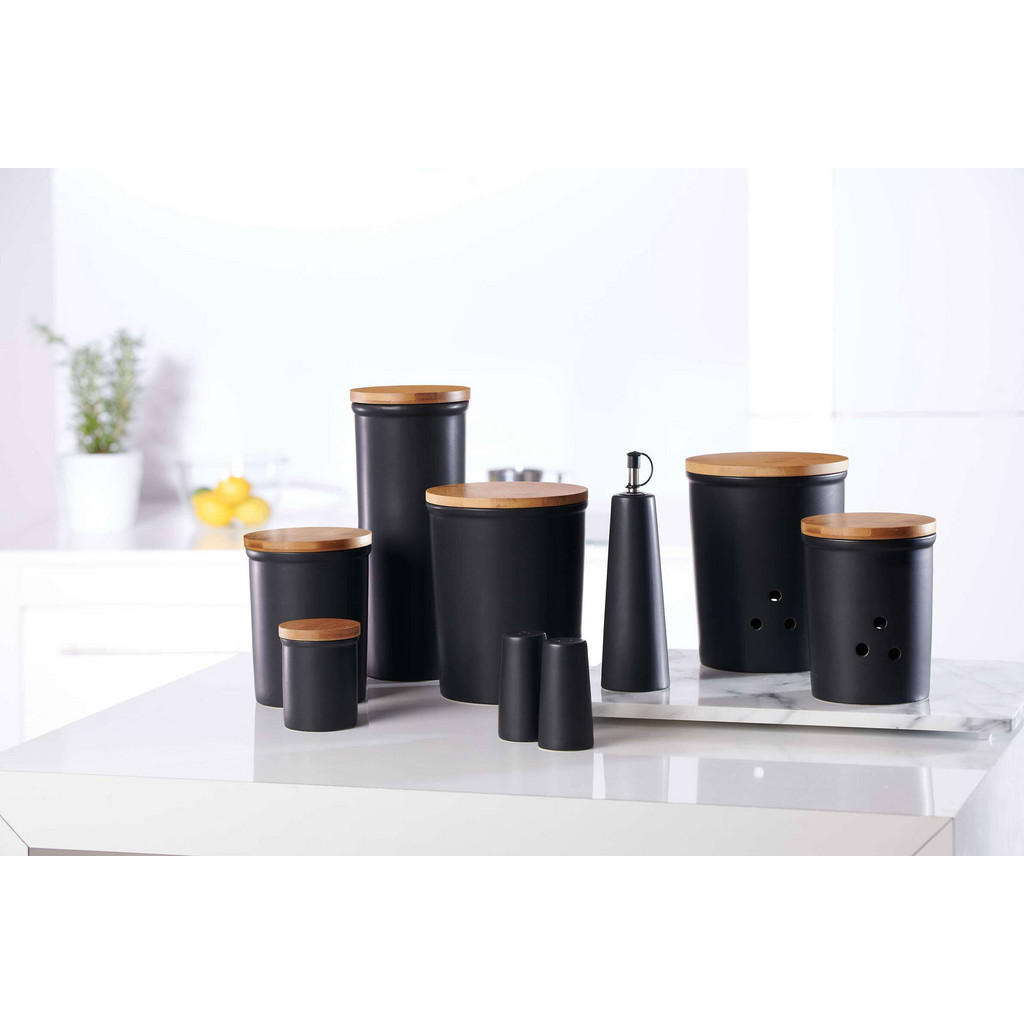 Thumbnail - Ritzenhoff Breker Vorratsdosen, Schwarz, Braun, Keramik, Zylindrisch, 12x15x12 cm, Küchenzubehör, Vorratsbehälter, Vorra...