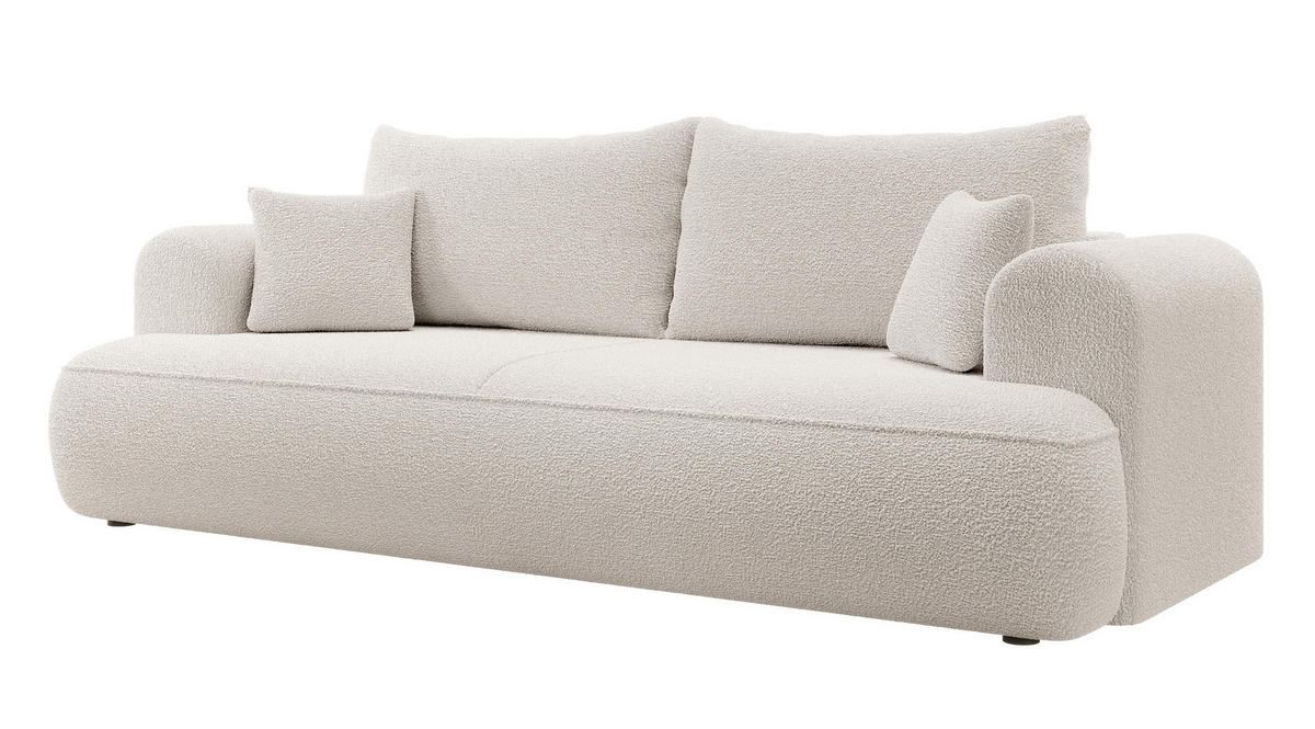 SCHLAFSOFA Ovo Cremeweiß Boucle - Creme, Textil (250/92/110cm) - Selsey