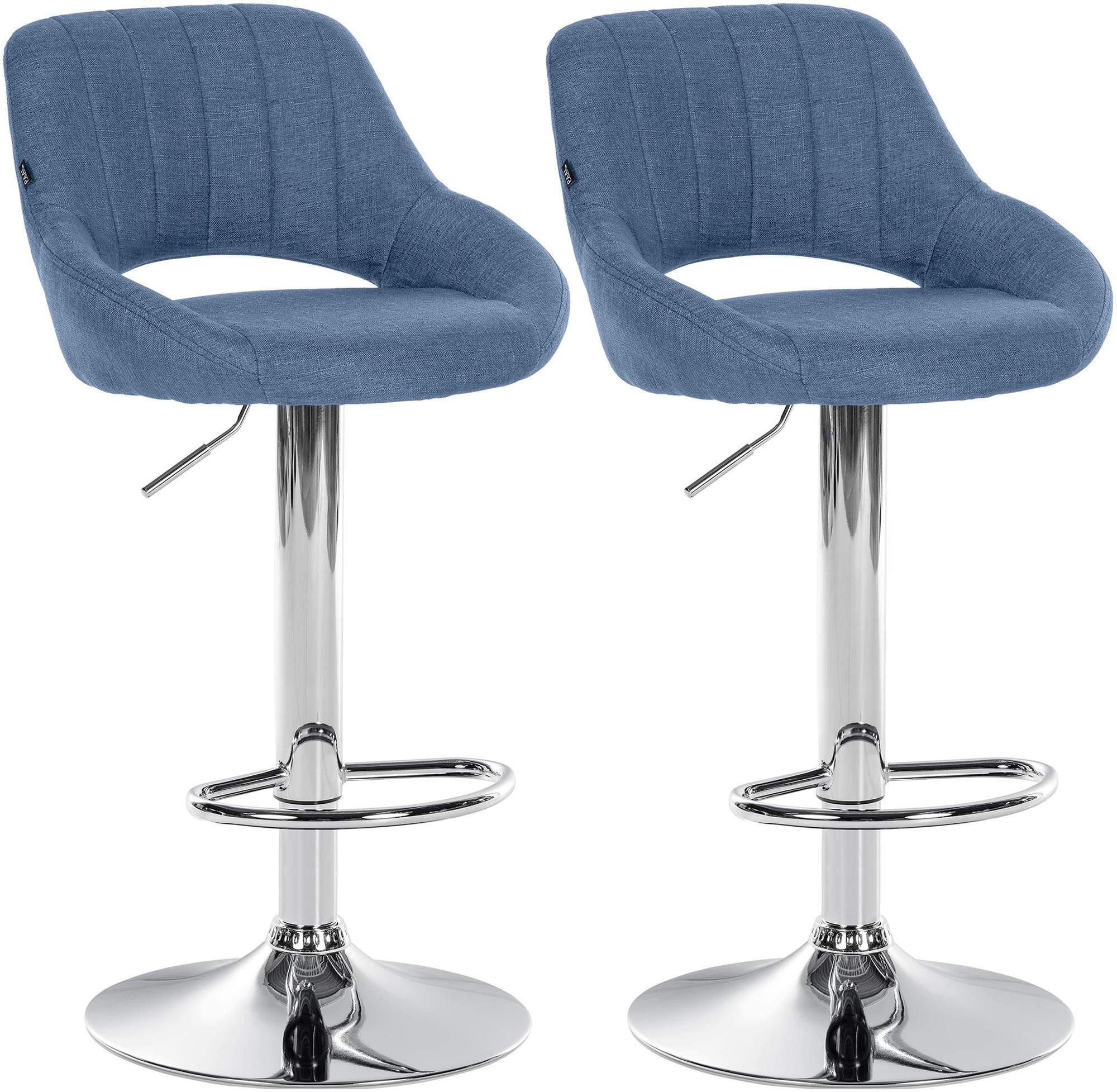 BARHOCKER 2er Set Stoff blau - Blau, Textil (47/85/48cm) - CLP