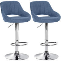 BARHOCKER 2er Set Stoff blau - Blau, Textil (47/85/48cm) - CLP
