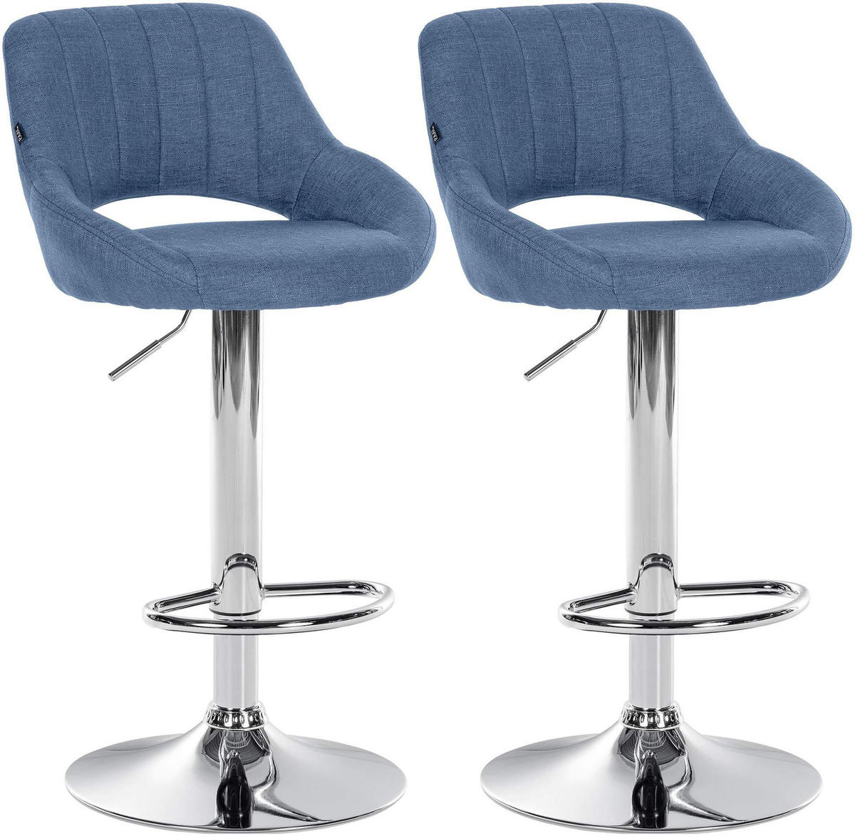 BARHOCKER 2er Set Stoff blau - Blau, Textil (47/85/48cm) - CLP