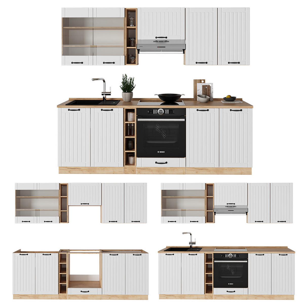 Honigeiche/Weiß, Holzwerkstoff (235/81.6/60cm) - Vicco