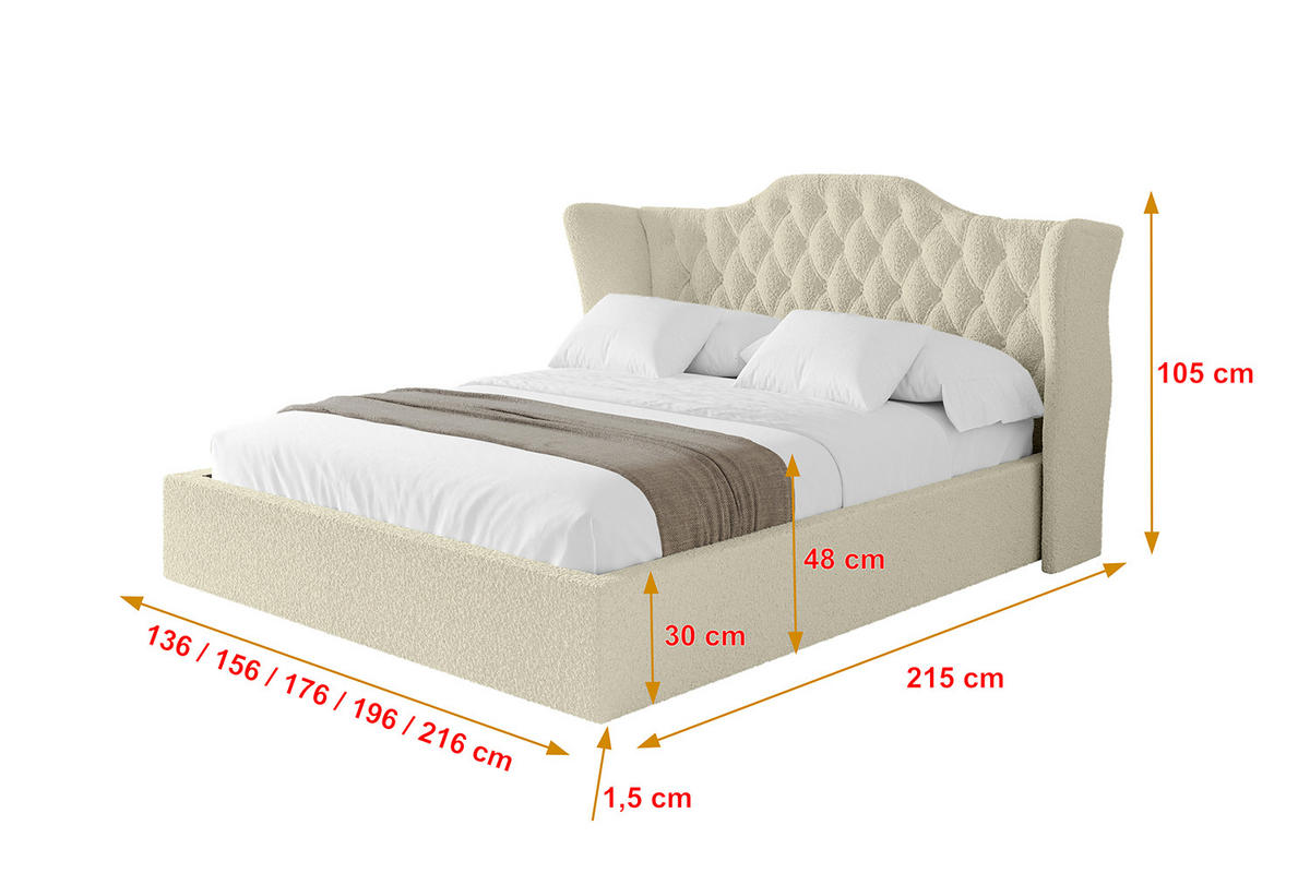 POLSTERBETT mit Bettkasten und Lattenrost, Boxbett ohne Matratze - ZORAN 120x200 Beige - Taupe, Holzwerkstoff/Textil (120/200cm) - ALTDECOR