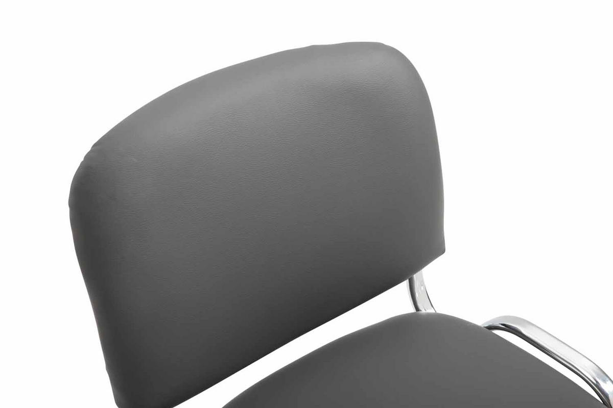 BESUCHERSTUHL Keen, Kunstleder mit Gestell in Chromoptik / Bezug Grau - Chromfarben/Grau, Textil/Metall (54/79/48cm) - TPFLiving
