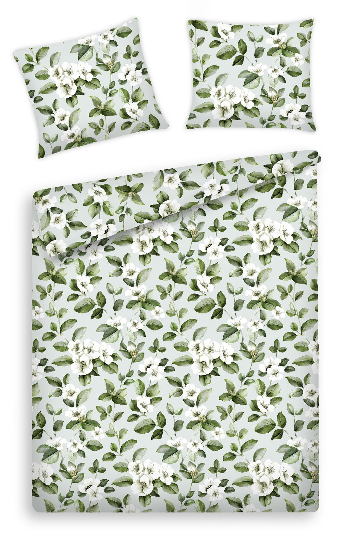 BETTWÄSCHE Cindelia - Hellgrau, Textil (160/200cm) - home&you
