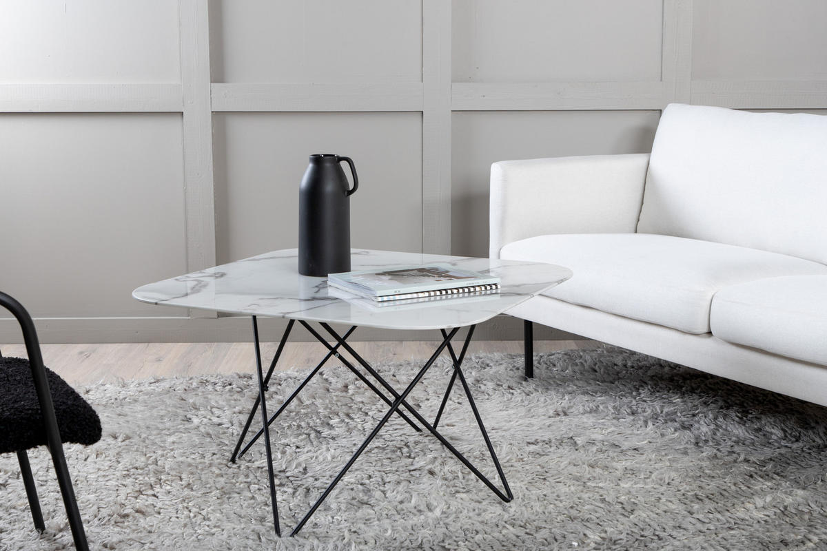 SOFATISCH Tristar Weiß 80x80x50 - Weiß, Glas (80/80/50cm) - FURNLUX