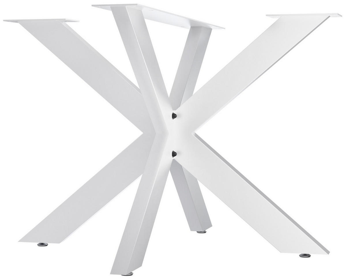 TISCHBEIN eckig 100/100/71 cm Metall weiß - Weiß, Metall (100/71/100cm) - CLP