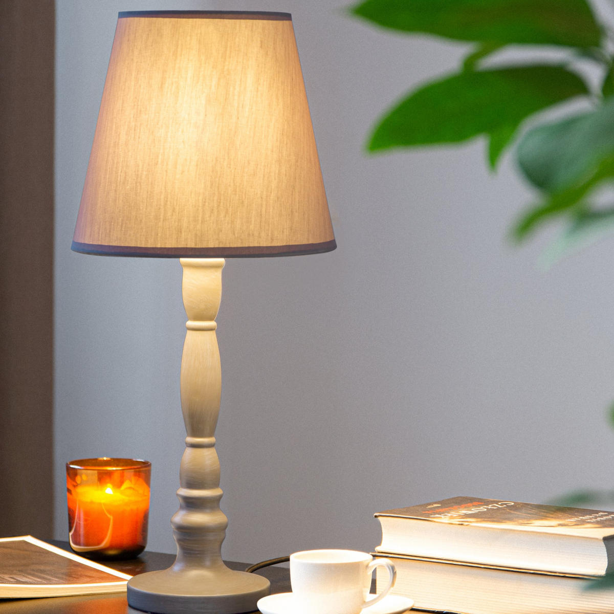 TISCHLAMPE GITTA 2-er Set, Beige - Beige, Keramik/Textil (22/22/51cm) - KONSIMO®