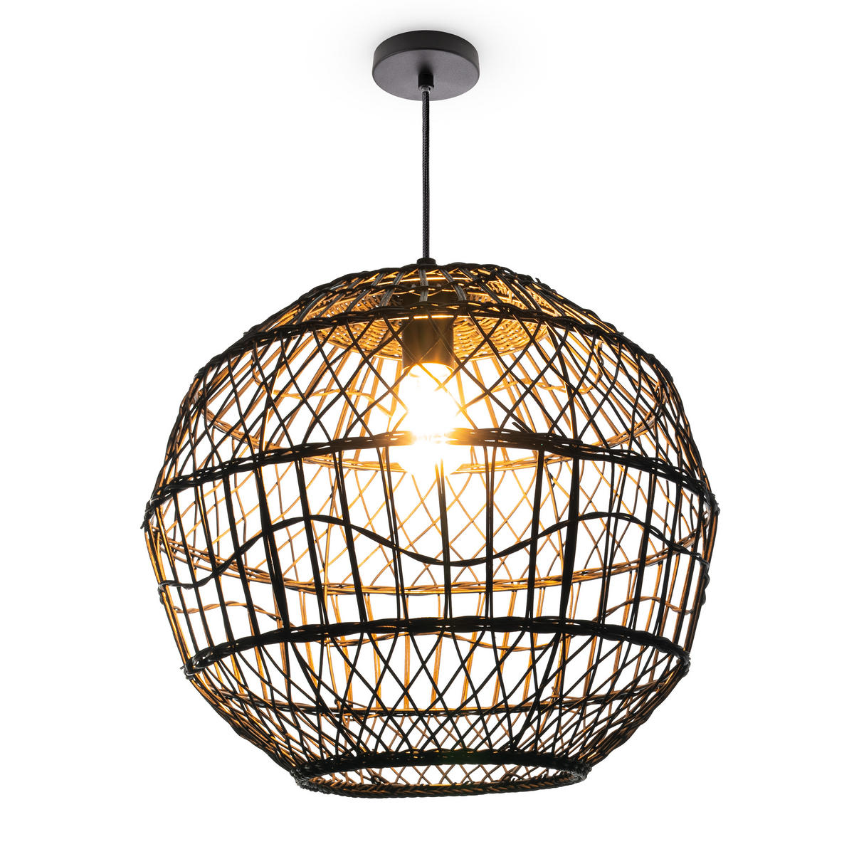 PENDELLEUCHTE Maite - Schwarz, Metall (40/40/39cm) - Paco Home