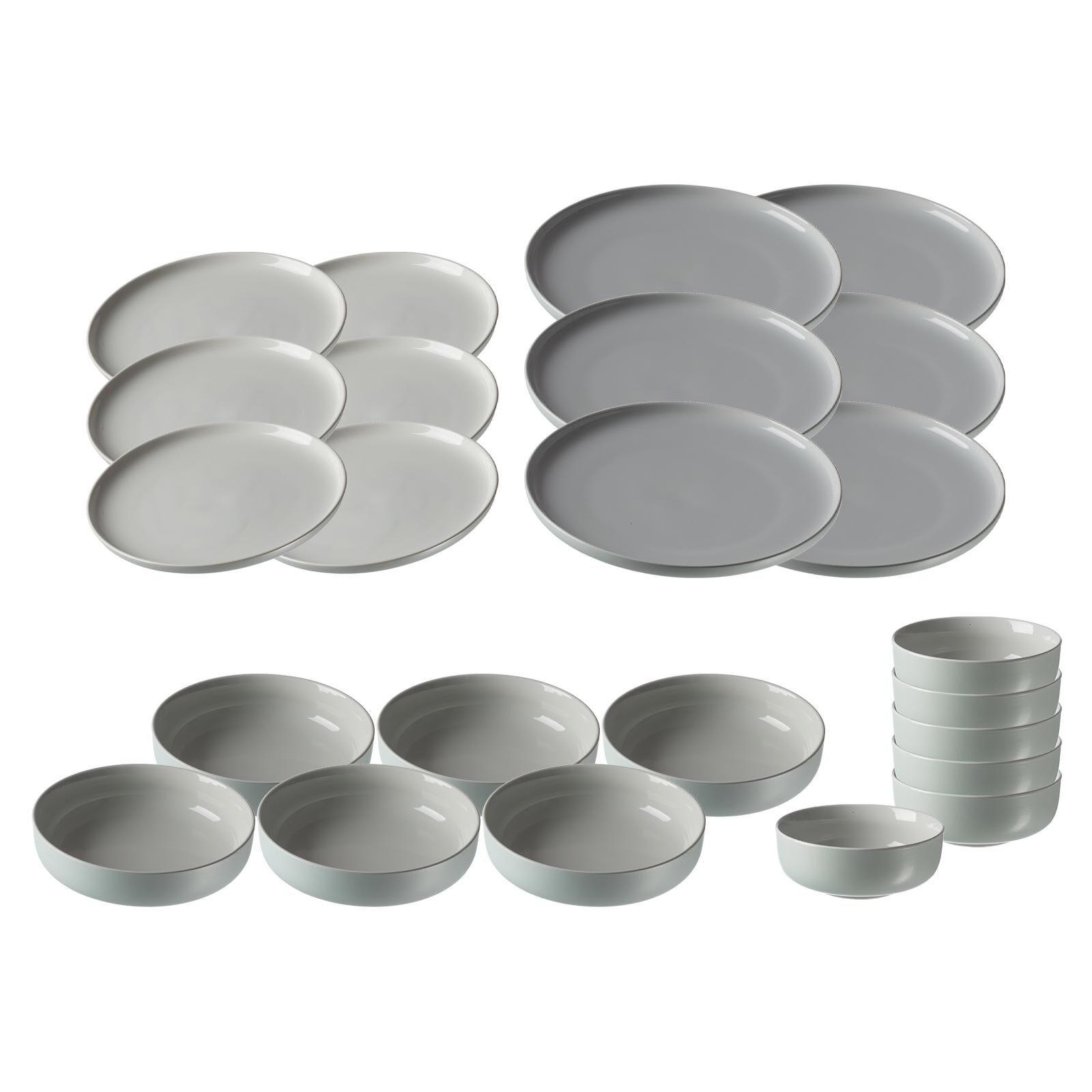 TELLER UND SCHALENSET Jasper mint 24er Set - Mintgrün, Keramik (1/1/1cm) - Ritzenhoff Breker