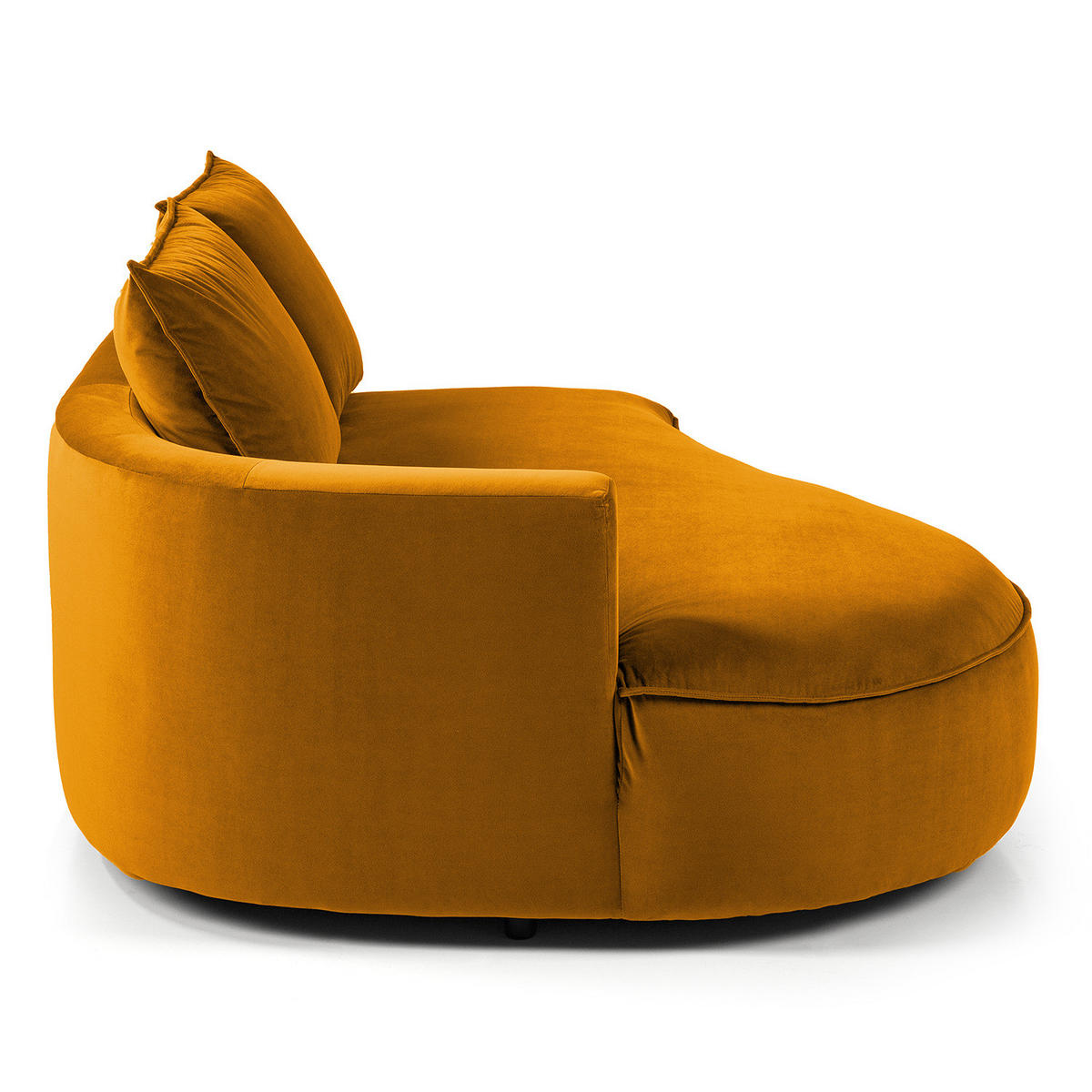 OTTOMANE - modular - Schwarz/Orange, Kunststoff/Textil (196/82/146cm) - home24