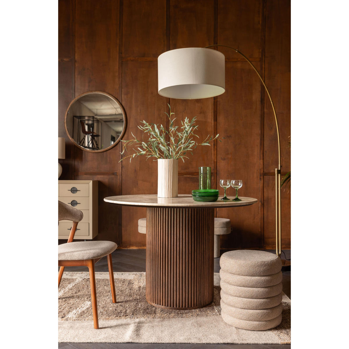 BEISTELLTISCH Arda 35 cm - Beige, Holz (35/35/40cm) - Dutchbone
