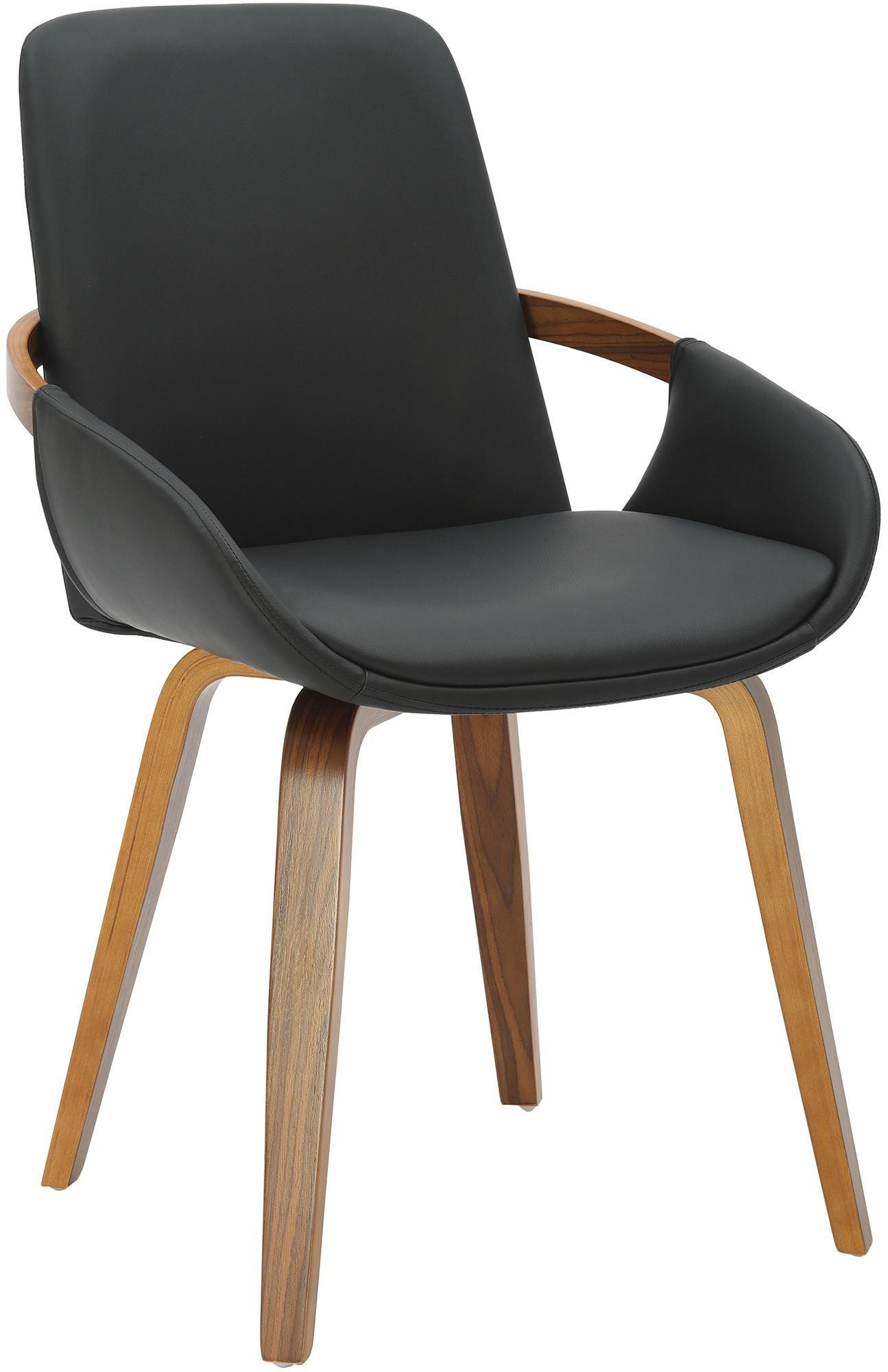 STUHL Lederlook Walnuss/Schwarz - Walnussfarben/Schwarz, Textil (53/85/58cm) - CLP