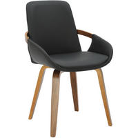 STUHL Lederlook Walnuss/Schwarz - Walnussfarben/Schwarz, Textil (53/85/58cm) - CLP