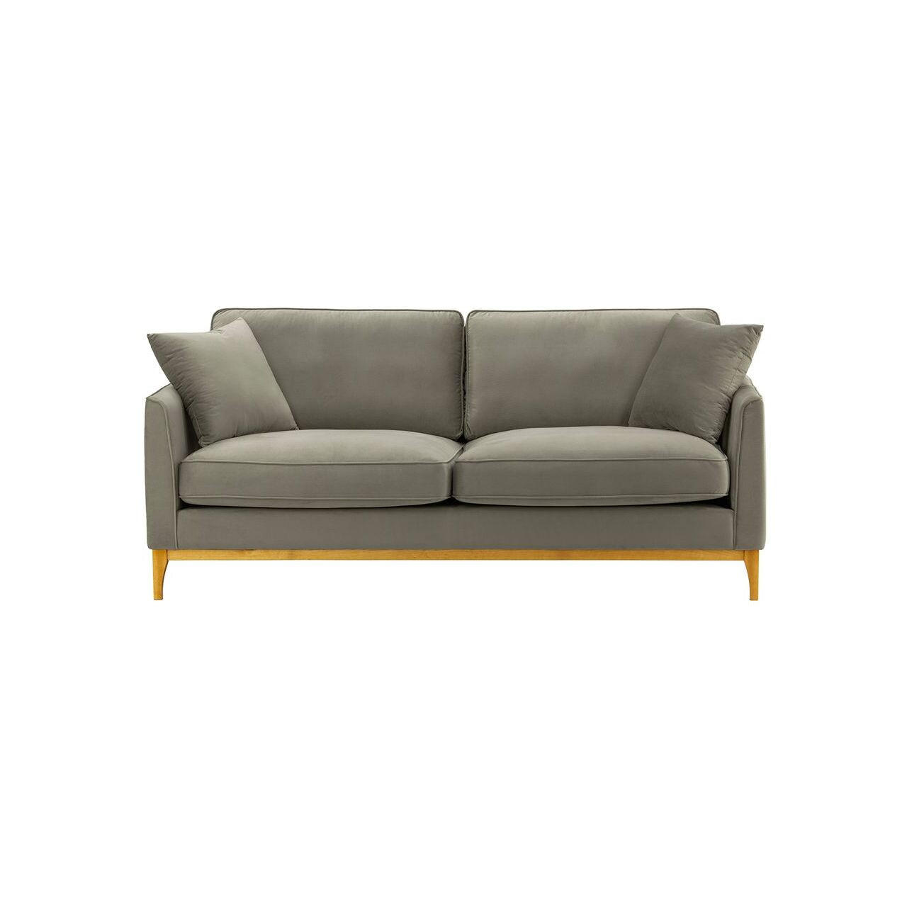 DREISITZER-SOFA Linara-Velluto 17 - Braun, Holz/Textil (201/91/95cm)