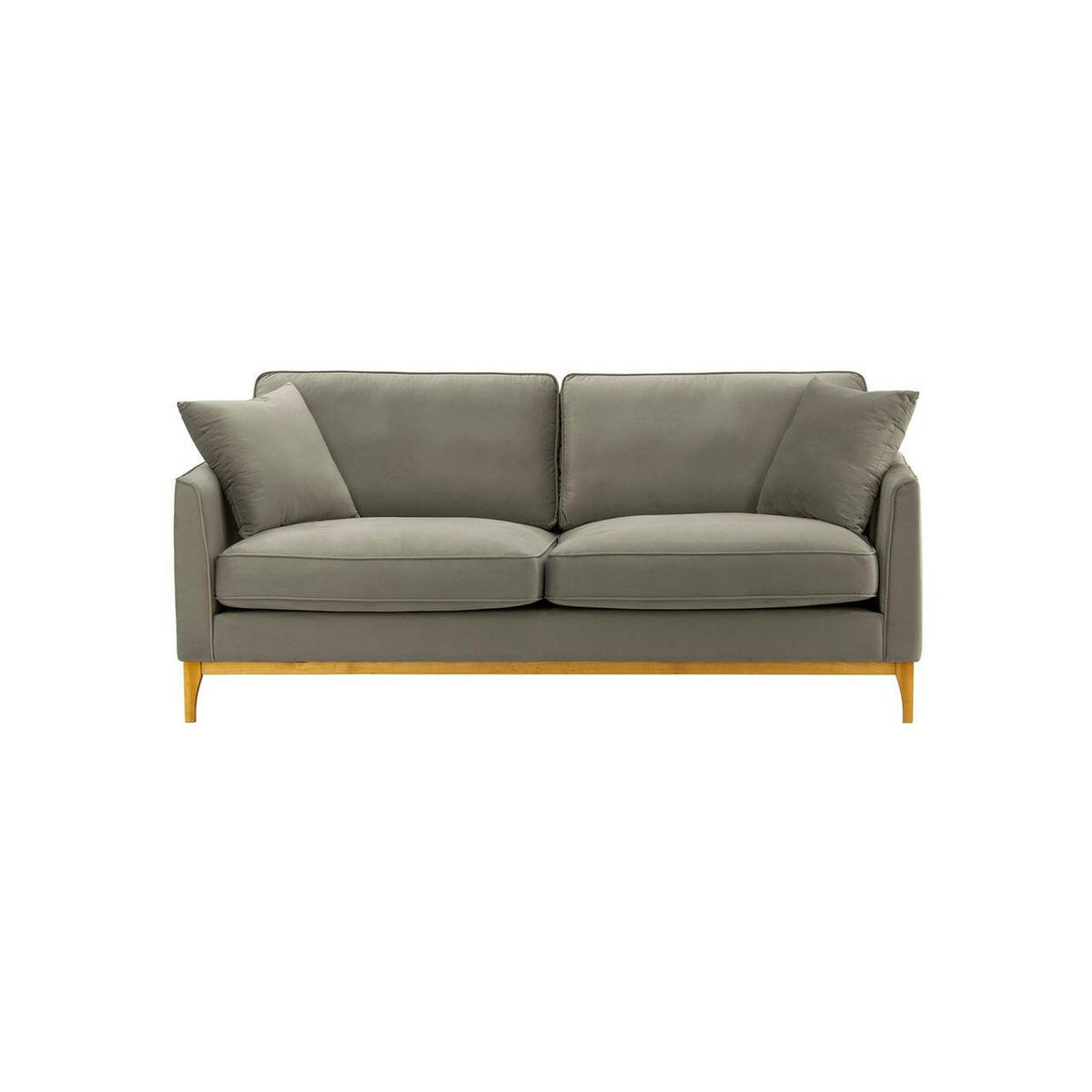 DREISITZER-SOFA Linara-Velluto 17 - Braun, Holz/Textil (201/91/95cm)
