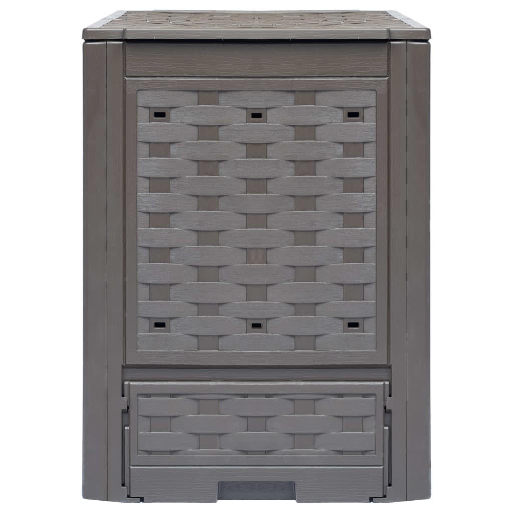 KOMPOSTER Garten MARV | 300L, 60x60x83cm, Braun, UV- und witterungsbeständig - Braun, Kunststoff (60/83/60cm) - DELUKE