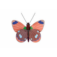 WANDDEKO Delias-Schmetterling 14/6 cm - Blau/Pink, Wellpappe (14/6/13cm) - KUNSTLOFT