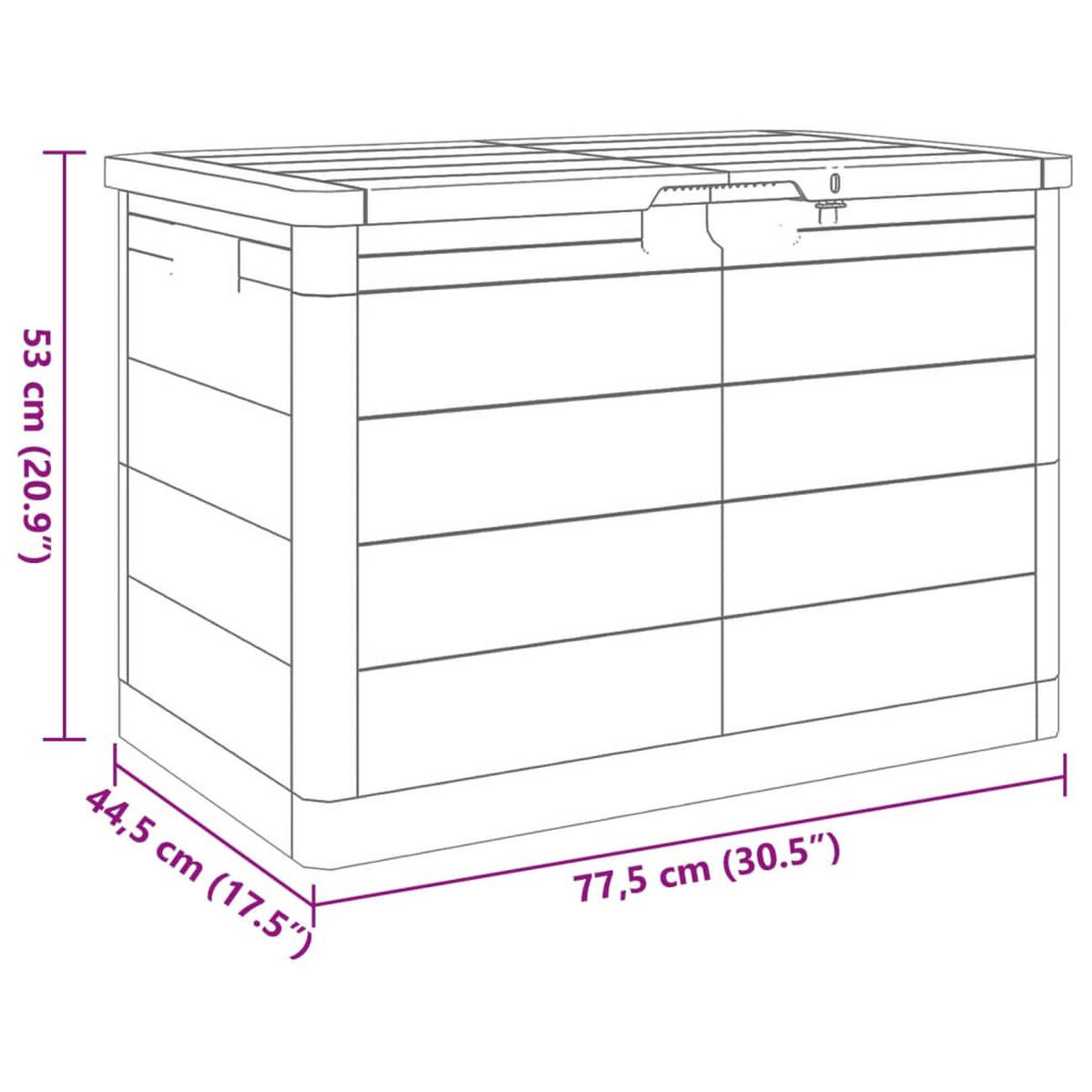 OUTDOOR-KISSENBOX Grau 77,5/44,5/53 Cm Polypropylen - Grau, Kunststoff (44.5/53/77.5cm) - vidaXL
