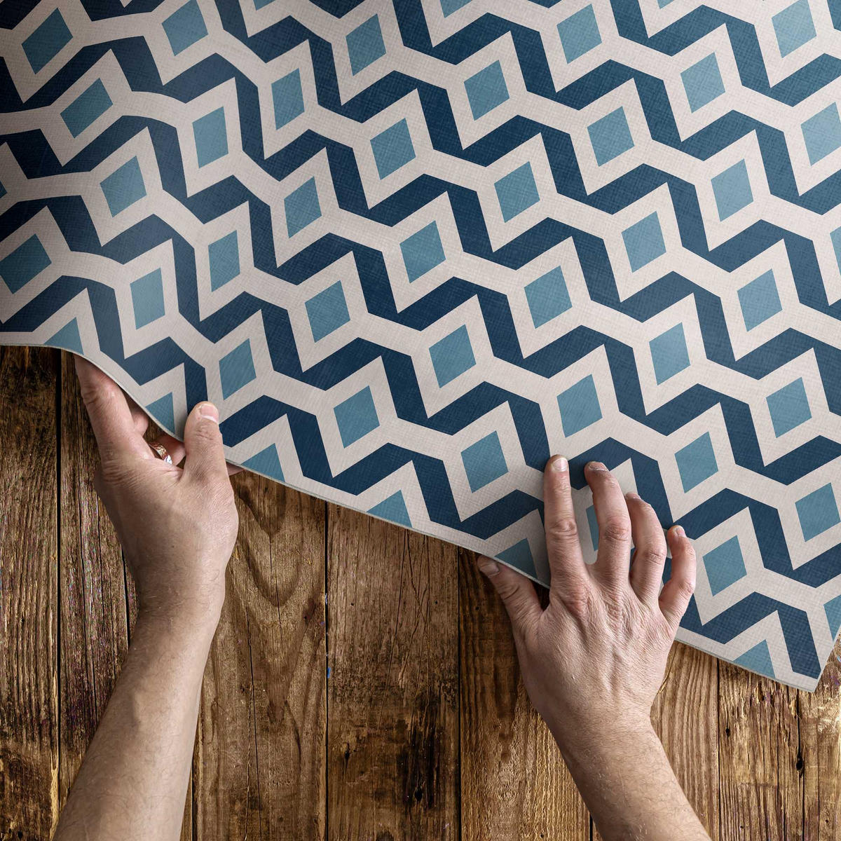 TEPPICH 150x225 cm Geometrisches Muster eines Musters - Hellblau, Kunststoff (150/225cm) - Wallfluent