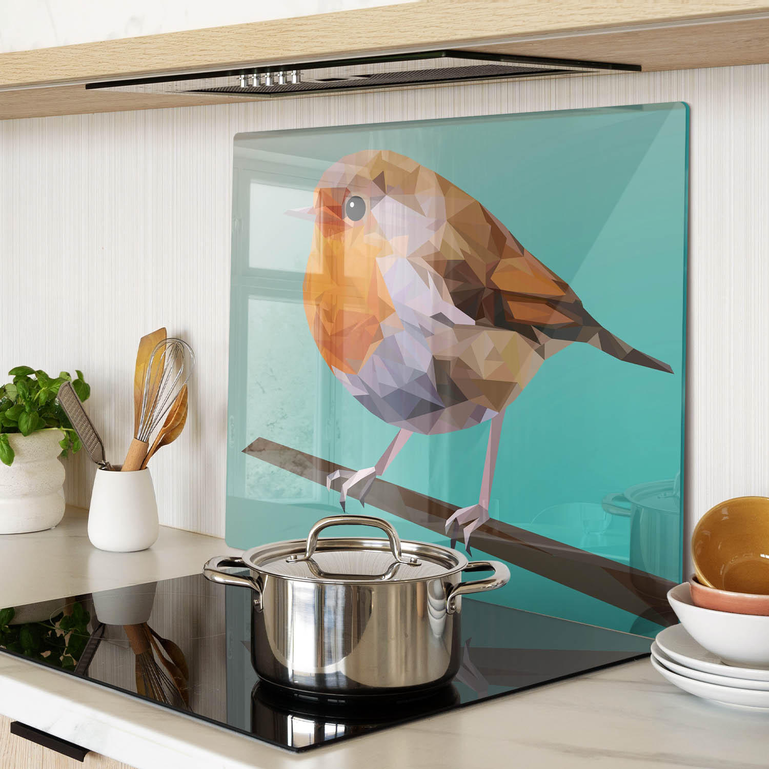 GLASPLATTE 60x52 cm Robin - Beige/Braun, Glas (60/0.4/52cm) - TULUP