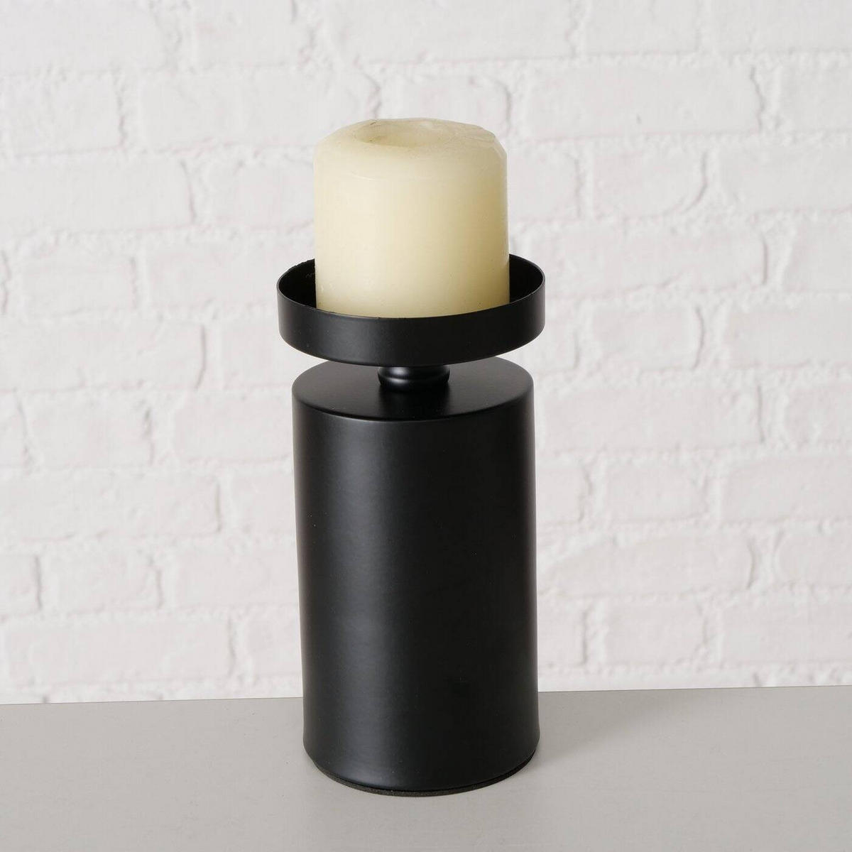 KERZENHALTER Meril 3er-Set Ø 7,5 cm - Schwarz, Metall (7.5/15.5/7.5cm) - Boltze Home