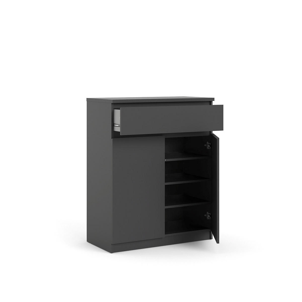HIGHBOARD mattschwarz - Schwarz, Holzwerkstoff (80/100/40cm) - ebuy24