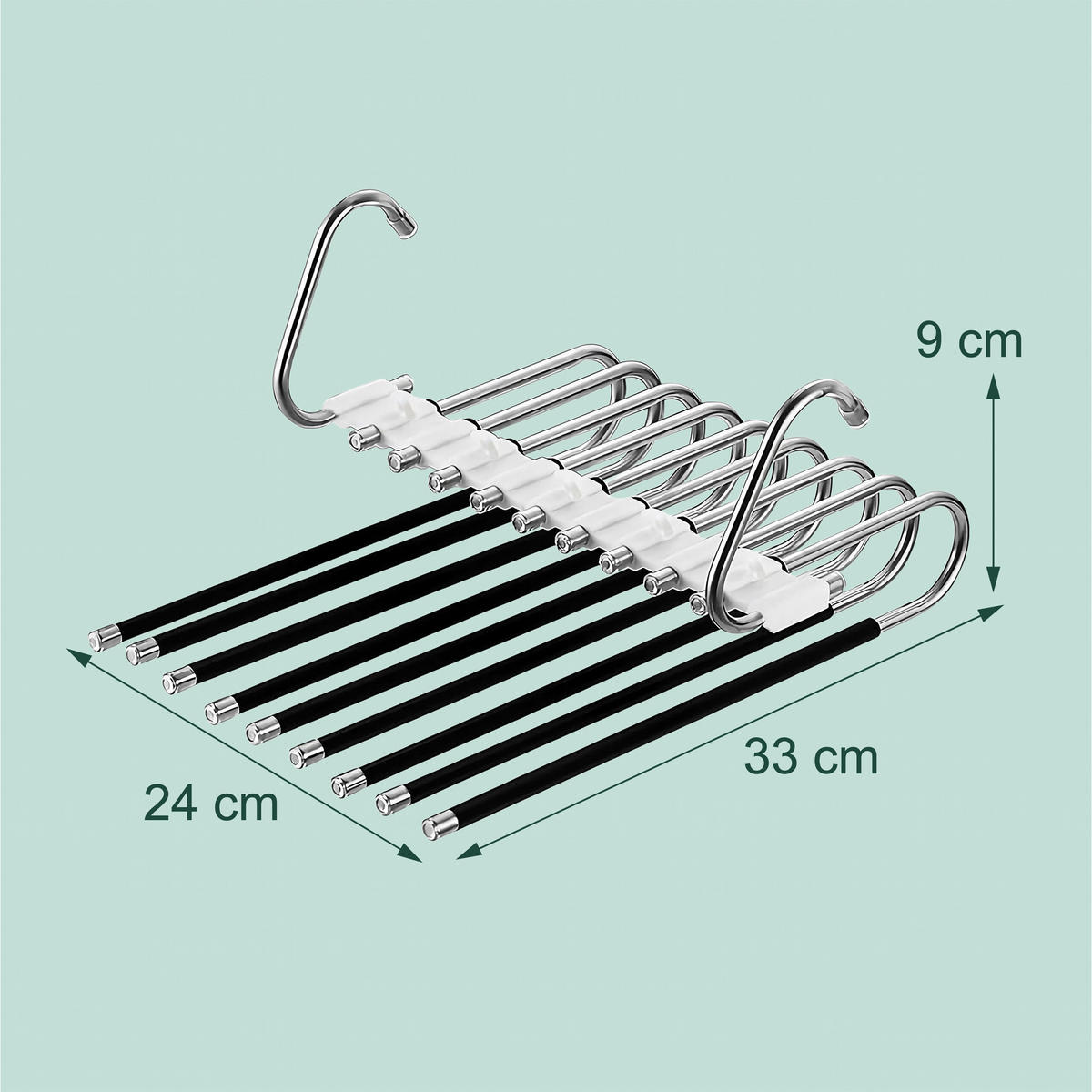 2XVEČNAMENSKI hlačni obešalnik - večbarvno, kovina/umetna masa (24/33/9cm) - Relaxdays