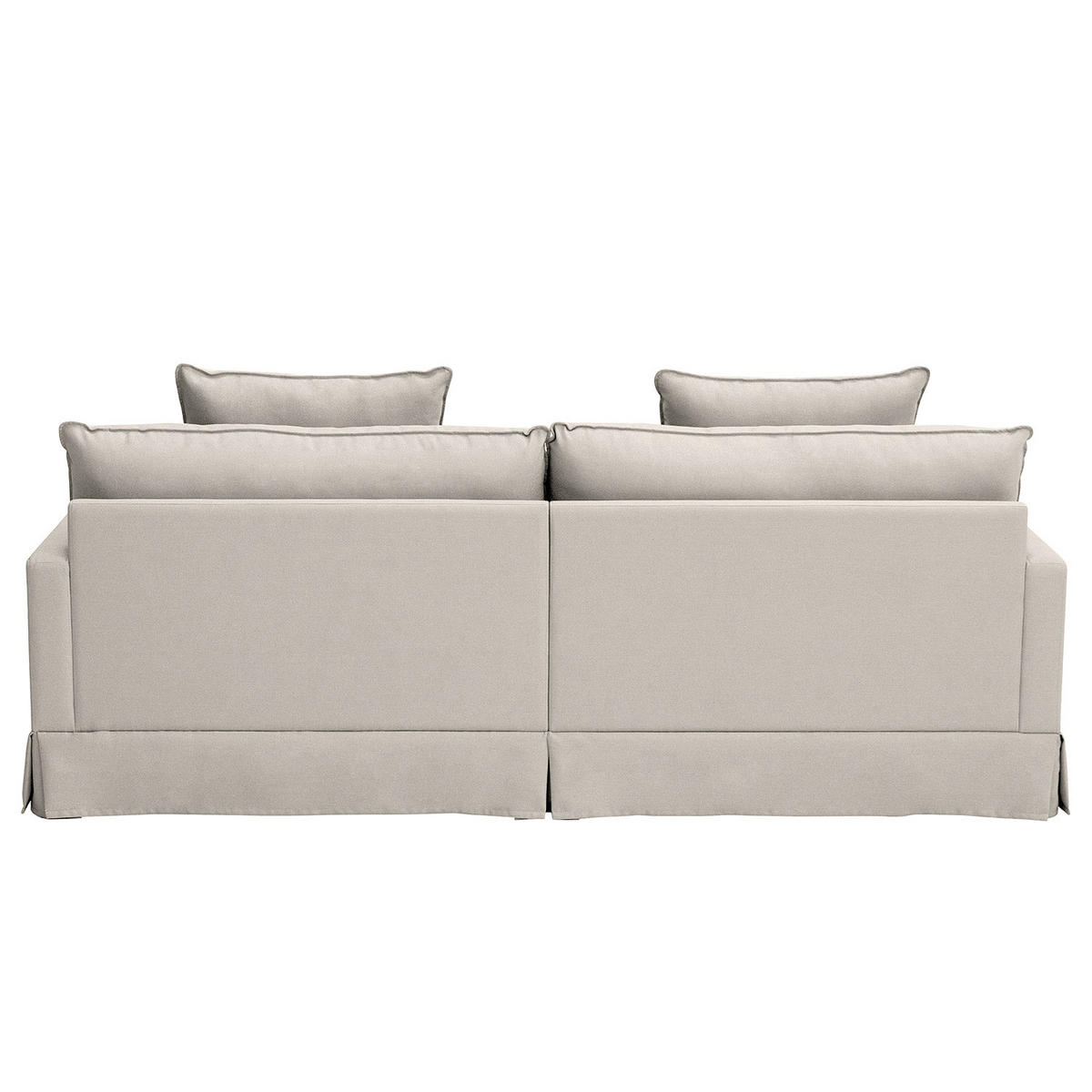 BIGSOFA mit Husse - Webstoff - Hellgrau/Schwarz, Kunststoff/Textil (230/89/110cm) - home24