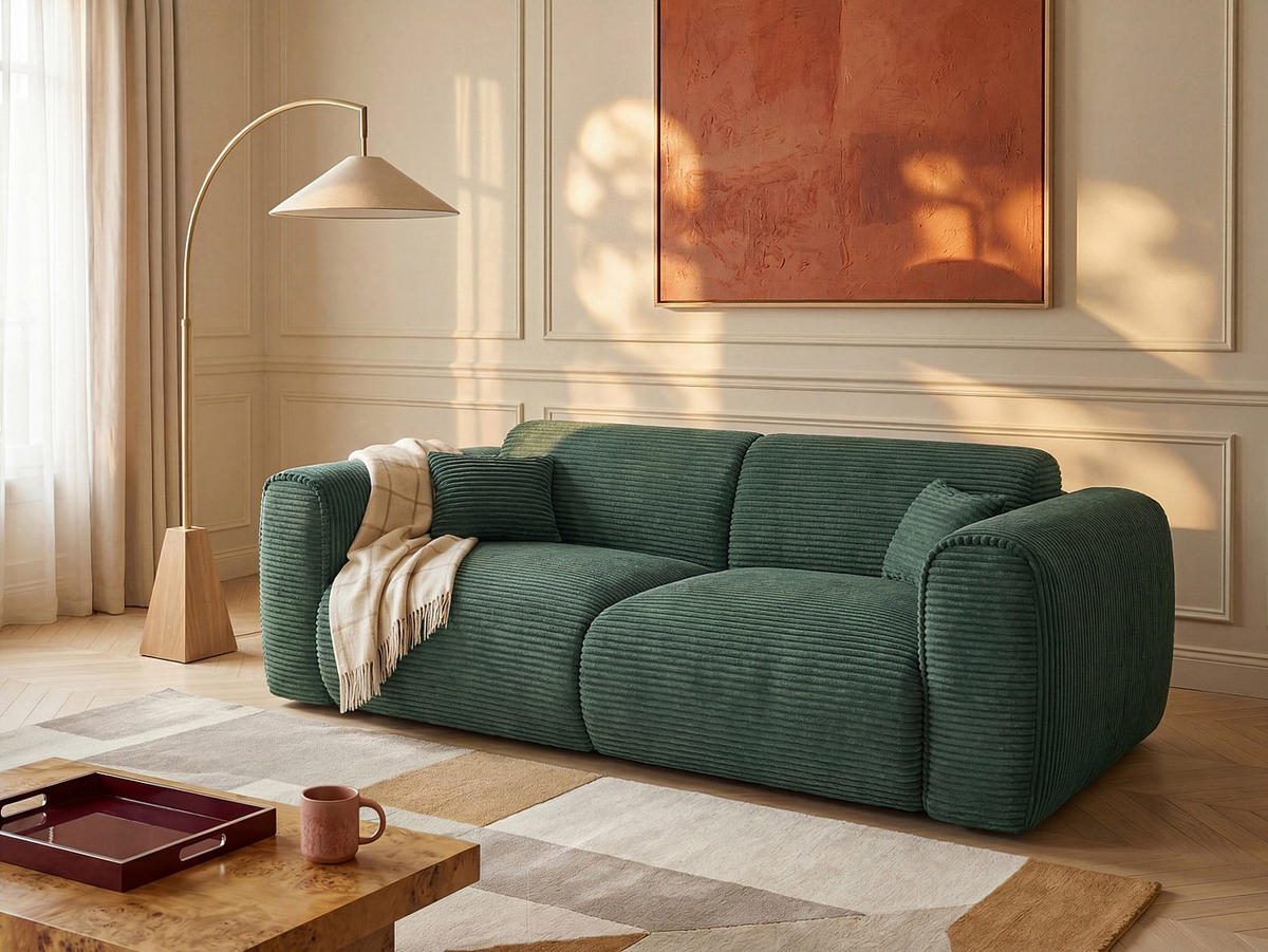 SCHLAFSOFA - 3 Personen - stoff - tannengrün Pognia - Waldgrün, Kunststoff/Textil (216/73/100cm) - Vente-Unique