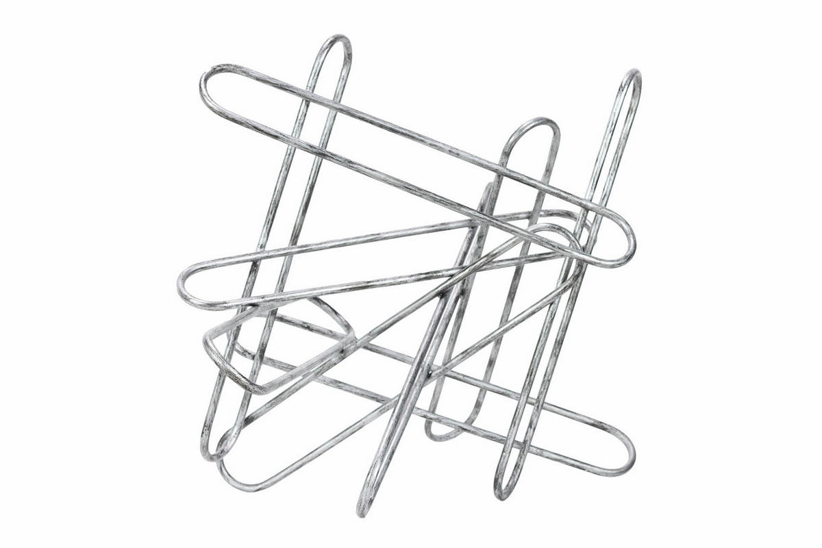 METALLSKULPTUR Silber 45/40 cm - Silberfarben, Metall (3.51/40/25cm) - KUNSTLOFT