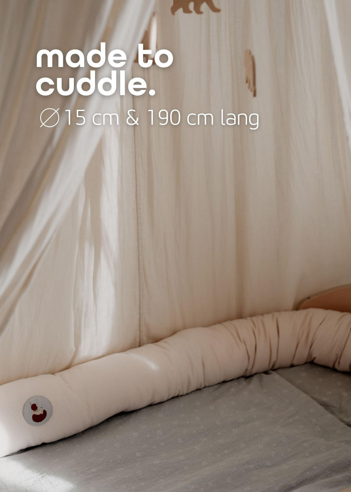NESTCHENSCHLANGE Cozy "Hungry Hedgehog, Stone" 190 cm Bettschlange - Rot/Grau, Textil (15/190cm) - Sämann – make a difference.