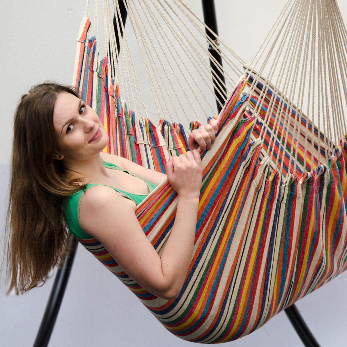 XXL-HÄNGESESSEL bis 150kg, 185/130 cm Multicolor - Multicolor, Textil (130/155/185cm) - Amanka
