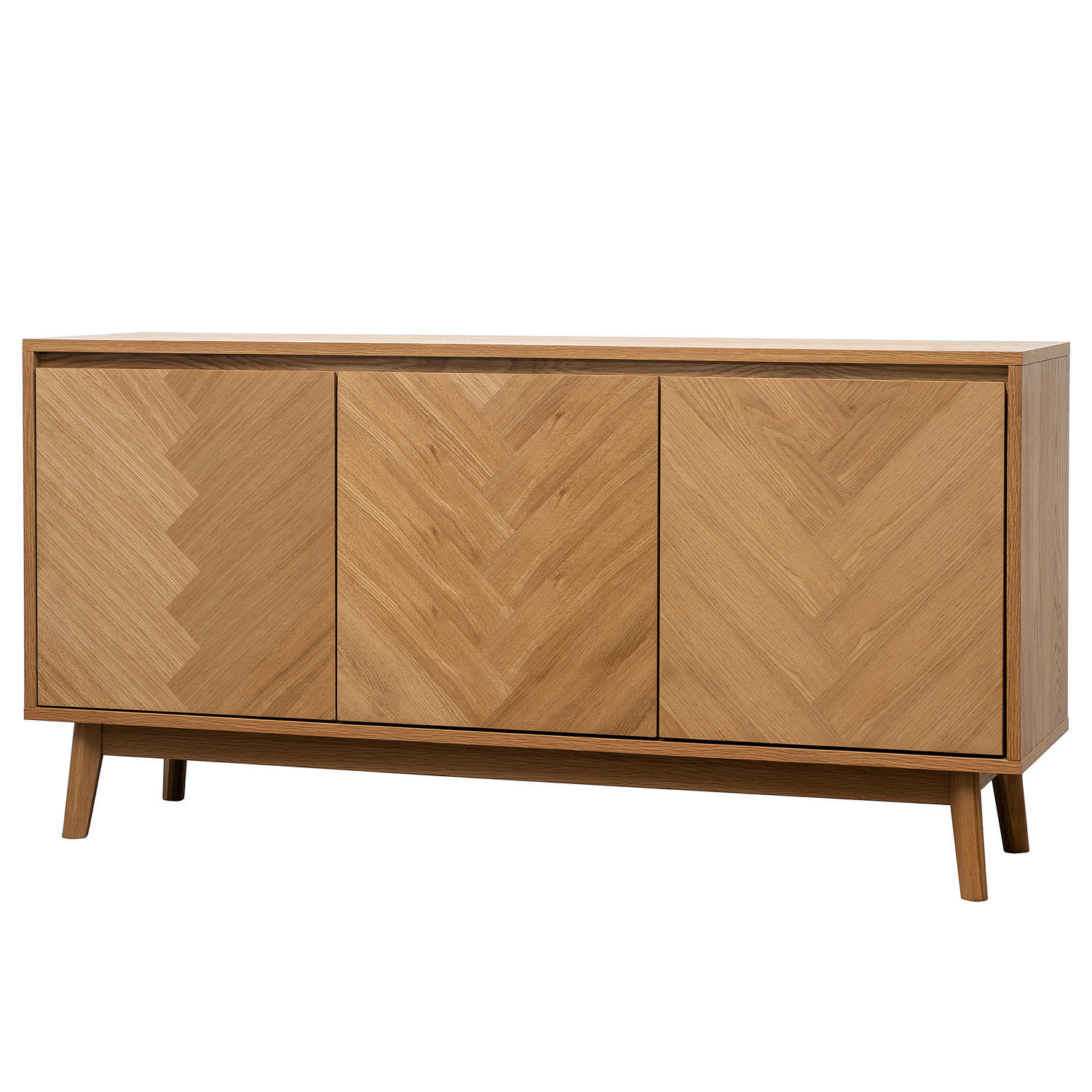 FURNIERTES SIDEBOARD - Eiche - Braun, Eichenholz/Holz (150/75/40cm) - home24