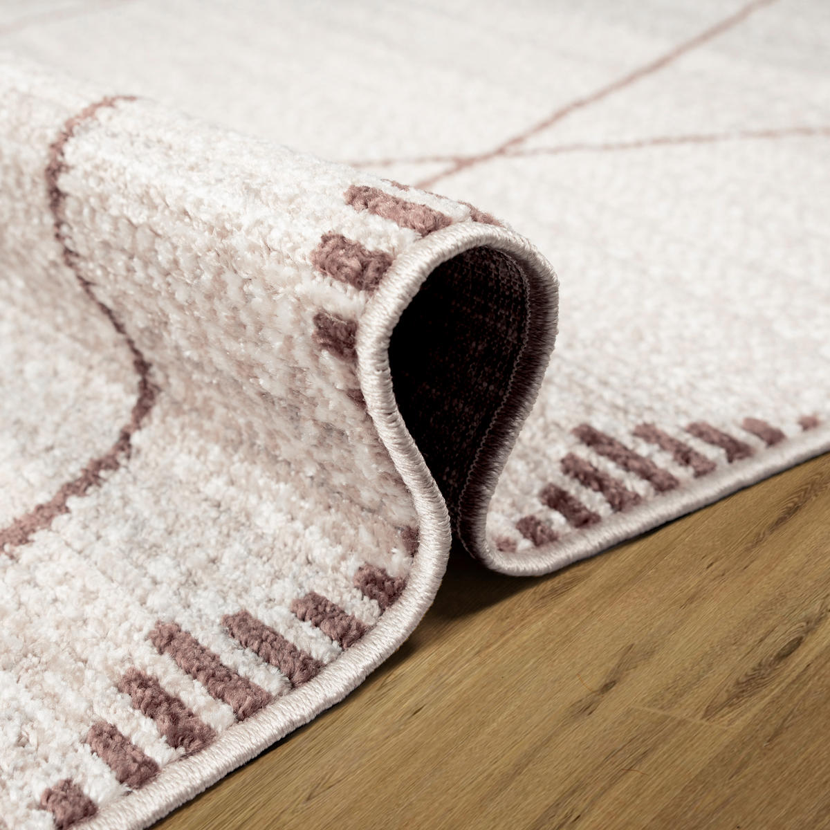 TEPPICH Harmonia Rautenmotiv Hoch-Tief-Effekt beige 120 x 170 cm - Beige/Braun, Kunststoff/Textil (120/170cm) - oKu-Tex