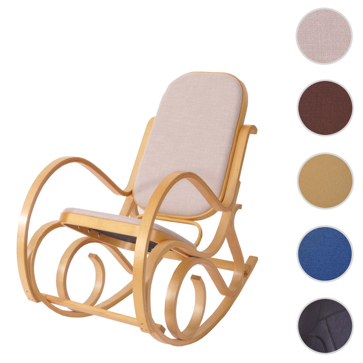 SCHAUKELSTUHL Eiche Dekor, Beige - Eichefarben/Beige, Holz (55/90/96cm) - MCW