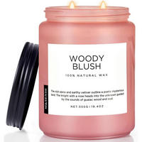 DUFTKERZE Woody Blush 550g Sojawachs 110 Stunden Brenndauer - Rosa, Paraffin (13cm)
