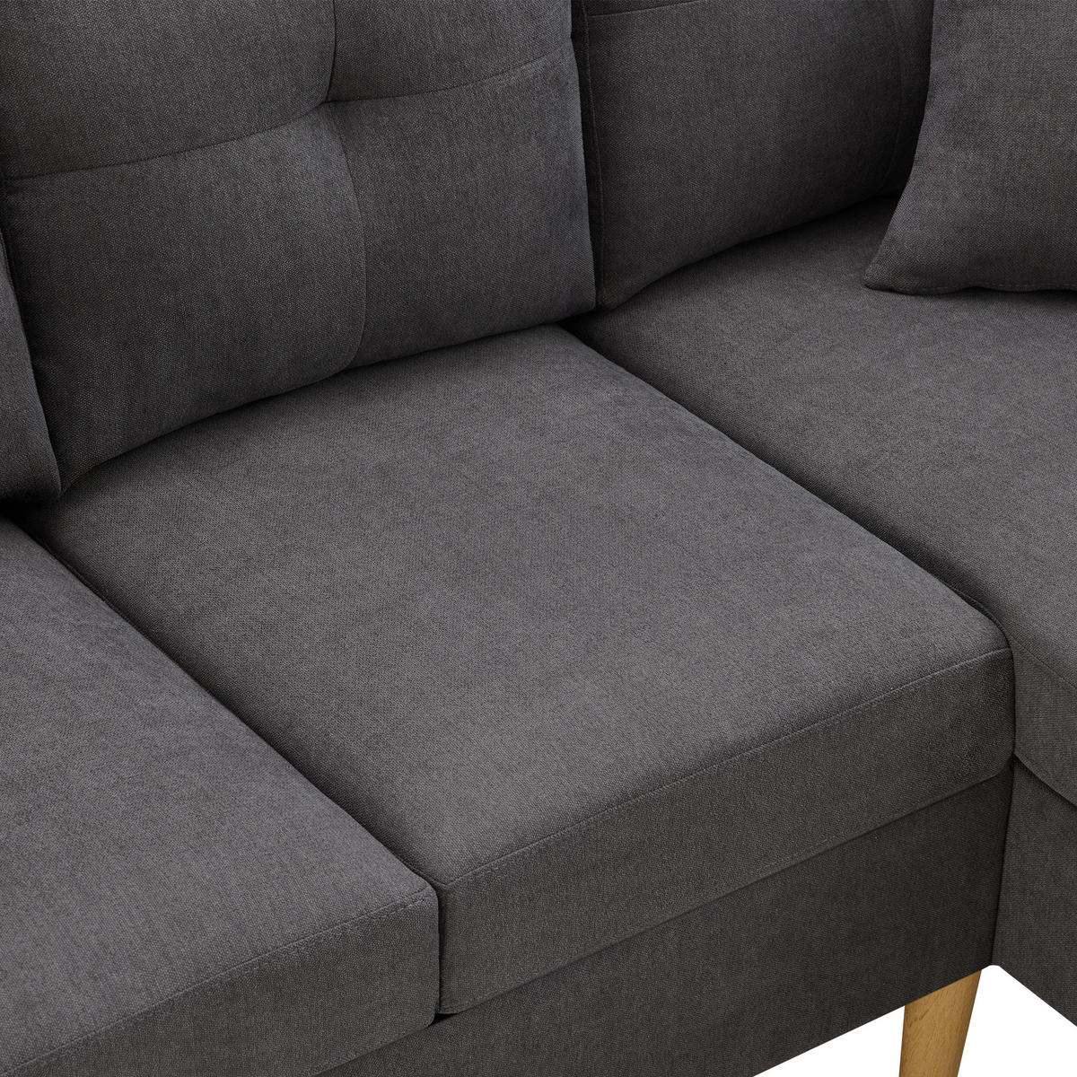 ECKSOFA 175/129/90 cm Dunkelgrau - Dunkelgrau, Textil (129/175cm)