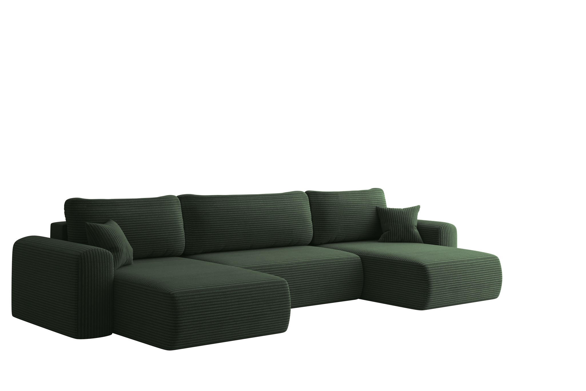 WOHNLANDSCHAFT Flora In Poso - Grün, Holzwerkstoff/Textil (362/83/145cm) - Fun Möbel