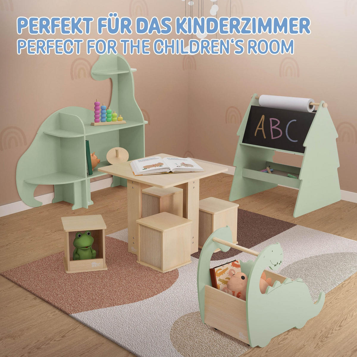 SITZGRUPPE Kinder - Naturfarben, Holz (58/50/58cm) - Joyz